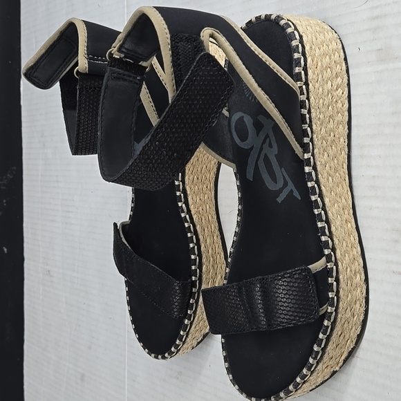 OTBT Reflector Black Sandals Espadrilles With Leather 7.5 - Picture 2 of 9